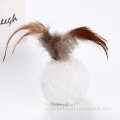 handmade cat ball feather plush pet cat toy